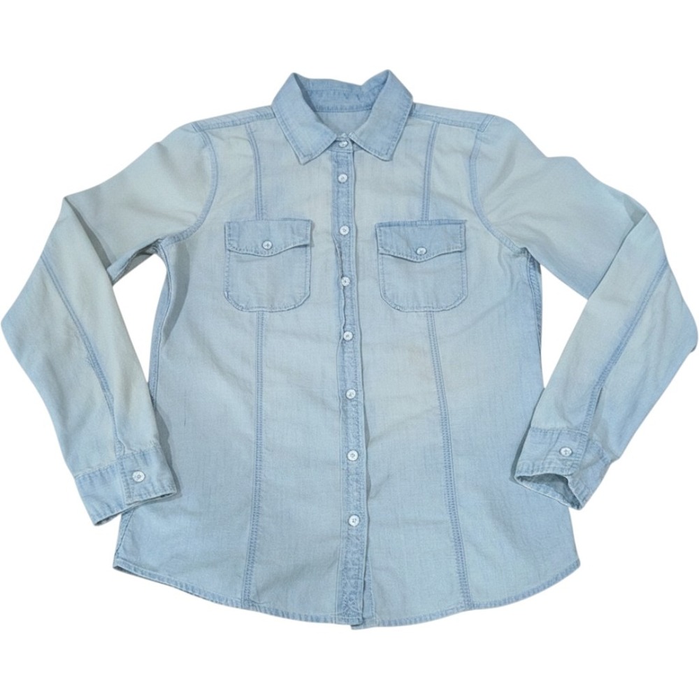 Gap 1969 Womens Chambray Shirt Small Denim Western Coastal Cowgirl Rodeo